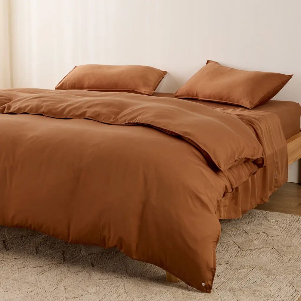 sa1 Terracotta Bamboo Bed Sheet - Image 1