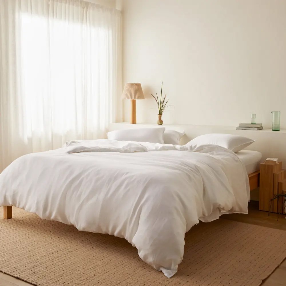 sb1 White Bamboo Bed Sheet - Image 1