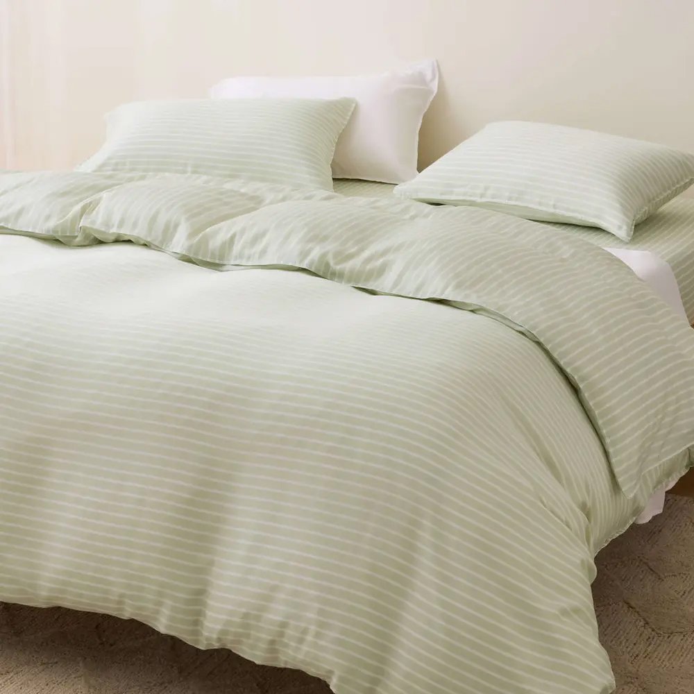 sg1 Nina Stripe Bamboo Bed Sheet - Image 1
